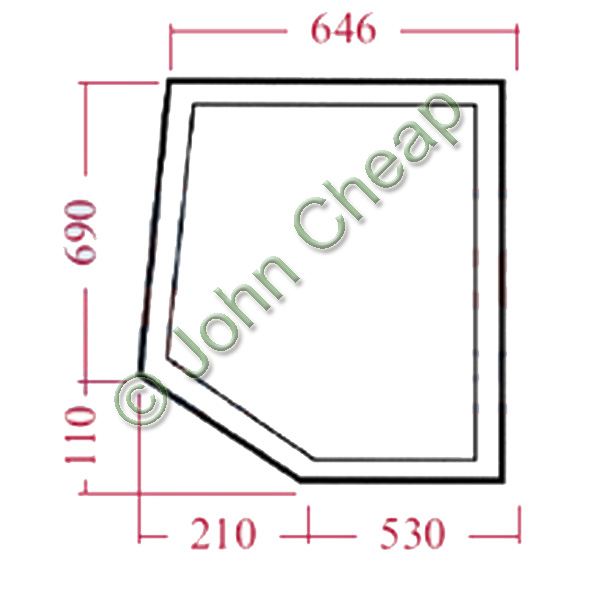Upper glass door - Right hand - 40960 & AL27355