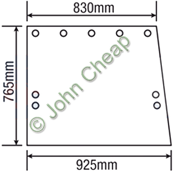 Side glass - left & right, 9 holes - R50757